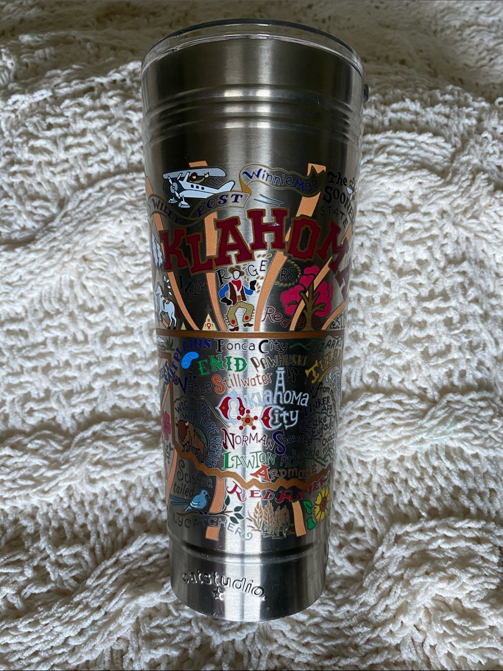 Catstudio ⭐️Stainless Steel Oklahoma Themed Travel Tumbler - Colorful Print
